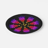 カラフル |クリスマスツリー |モノグラム ペーパープレート (アングル)