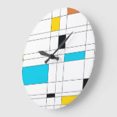 カラフル,クールトレンディー,モダンイラストレーションアート ラージ壁時計 (傾斜)