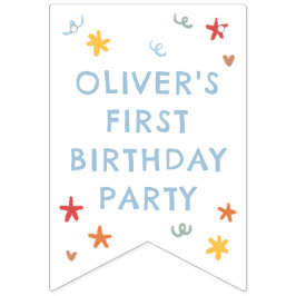 カラフル グリーン ギンガム 1歳の誕生日 バンティングフラッグ