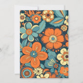 カラフル グルービー レトロ 70s フラワーブライダルシャワー 招待状 (裏面)