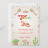 カラフル グルーヴィ フィエスタ 子供の誕生日お礼 招待状 (正面)