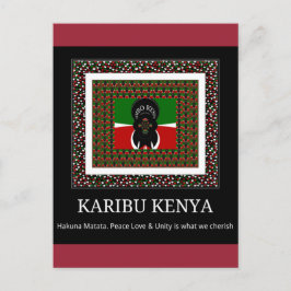 カラフル ケニア： 輝く国旗の色 ハクナ ポストカード
