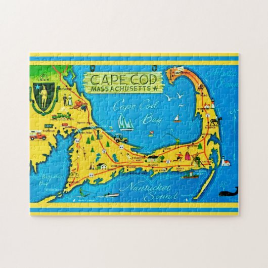 カラフル ケープコッド 11x14 ジグソーパズル (横)