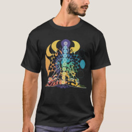 カラフル コズミック チャクラ瞑想 スピリチュアル エナジー Tシャツ