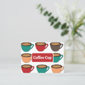 カラフル コーヒー カップ パターン 名刺 (スタンド正面)