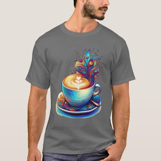 カラフル コーヒー ギフト Tシャツ (正面)