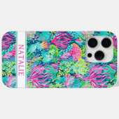 カラフル コーラルリーフ モノグラム Case-Mate iPhoneケース (裏面 (横))
