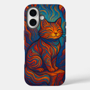 カラフル ゴッホ キャット アート フォンケース iPhone 16ケース