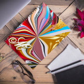 カラフル ゴールド フラワー モノグラム リクイファイ アブストラクト ノートブック