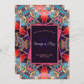 カラフル サイケデリック ゴア スペシャル イベント パーティー 招待状 (正面/裏面)