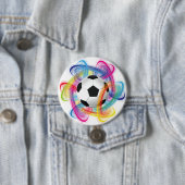 カラフル サッカーボール ボタン 缶バッジ (インサイチュ)