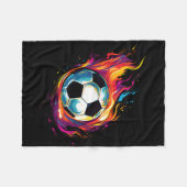 カラフル サッカー Ll フリースブランケット (正面(横))
