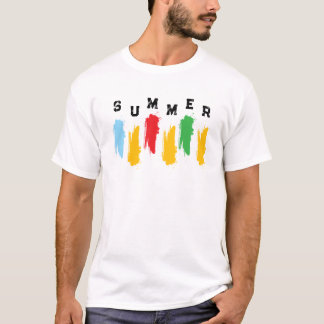 カラフル サマーバイブ グラフィックTシャツ シンプル Tシャツ