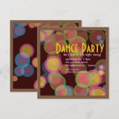 カラフル サークル ディスコ ライト ダンス パーティー ご招待 招待状 (正面/裏面)