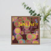 カラフル サークル ディスコ ライト ダンス パーティー ご招待 招待状 (スタンド正面)