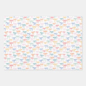 カラフル シンプル リボン パターン ラッピングペーパーシート (正面2)