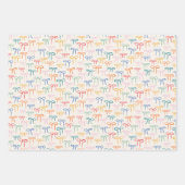 カラフル シンプル リボン パターン ラッピングペーパーシート (正面)