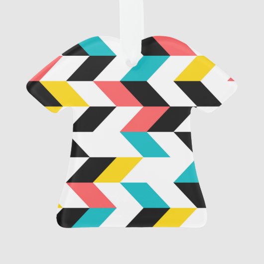カラフル，ジオメトカッコいいリ， ユニーク,トレンディーグラフィック オーナメント (裏面)