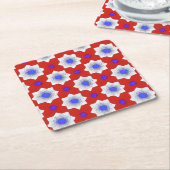 カラフル，ジオメトクールリ， モダン,トレンディーグラフィック スクエアペーパーコースター (アングル)