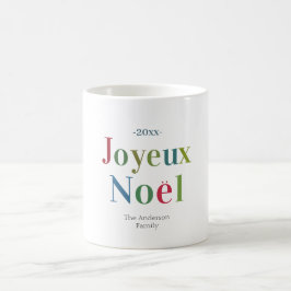 カラフル ジョワイユ ノエル フランスのクリスマス コーヒーマグカップ