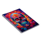 カラフル スカル ハッピー ハロウィン シーズン ノートブック (右側)