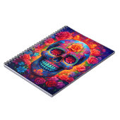 カラフル スカル ハッピー ハロウィン シーズン ノートブック (左側)