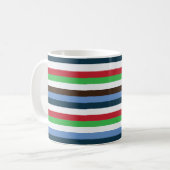 カラフル ストライプ コーヒーマグカップ (正面左)