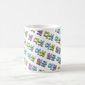 カラフル ストライプ ~ハングル~ コーヒーマグカップ (中央)