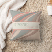 カラフル ストライプ 個別 名前 日付 モダン クッション (ブランケット)