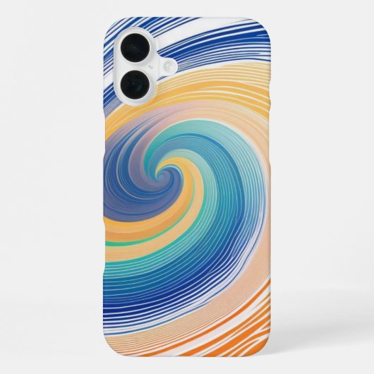 カラフル ストライプ 波 iPhoneケース (裏面)