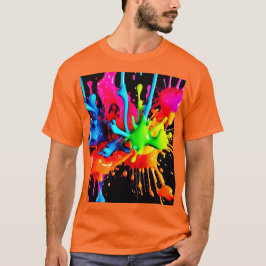 カラフル スプラッシュ アブストラクト Tシャツ