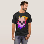 カラフル・スプラッター・スカル Tシャツ (正面フル)