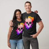 カラフル・スプラッター・スカル Tシャツ (ユニセックス)