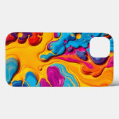 カラフル スワール アブストラクト インク iPhone カバー (裏面 (横))