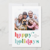 カラフル タイプ モダン フォト ハッピー シーズンカード (正面)