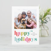 カラフル タイプ モダン フォト ハッピー シーズンカード (スタンド正面)