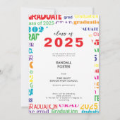 **カラフル タイポグラフィー 卒業おめでとう** 招待状 (裏面)