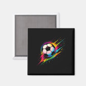 カラフル タイ・ダイ サッカー Ll _1 マグネット (正面/裏面)