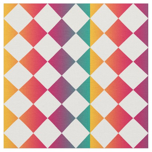 カラフル チェッカー ダイヤモンド パターン ファブリック (クローズアップ)