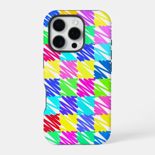 カラフル チェック柄デザイン iPhoneケース (裏面)