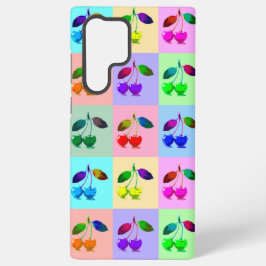 カラフル チェリー ポップアート SAMSUNG GALAXY S22 ULTRAケース