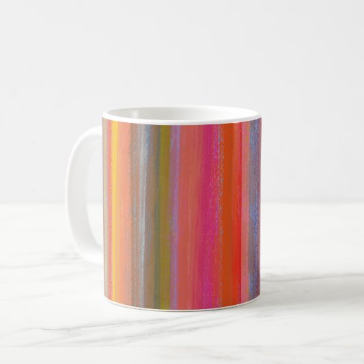 カラフル チャコール ボホ ストライプ コーヒーマグカップ (正面左)