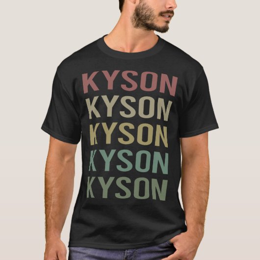 カラフル テキスト アート - Kyson 名前 Tシャツ (正面)