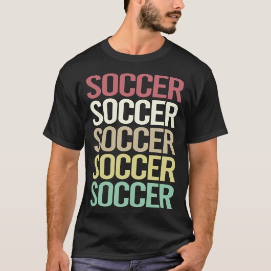 カラフル テキスト サッカー Tシャツ (正面)