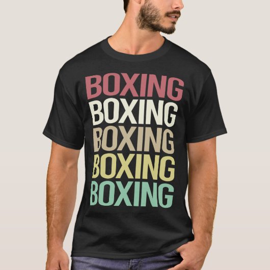 カラフル テキスト ボクシング Tシャツ (正面)