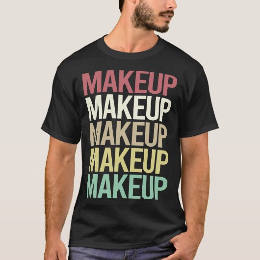 カラフル テキスト メイクアップ Tシャツ (正面)