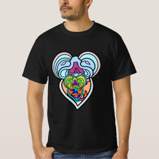 カラフル トリッピー ハート マスク Tシャツ