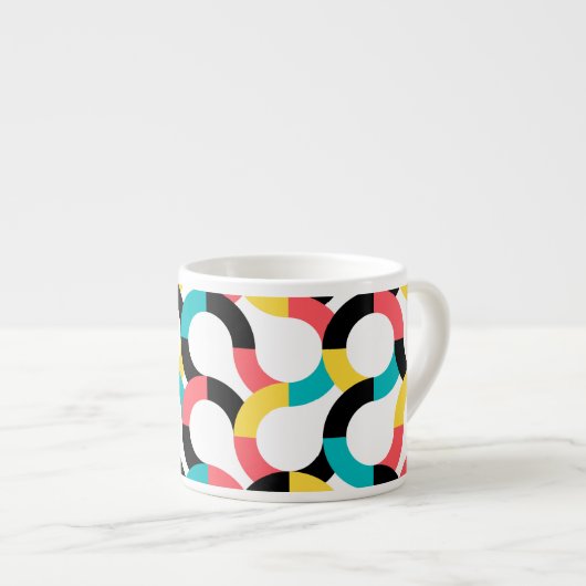 カラフル,トレンディー，陽気，おもしろい幾何モダン度 エスプレッソカップ (正面右)