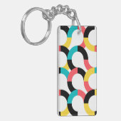 カラフル,トレンディー，陽気，おもしろい幾何モダン度 キーホルダー (正面左)