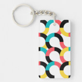カラフル,トレンディー，陽気，おもしろい幾何モダン度 キーホルダー (正面)